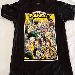M My Hero Academia Black T-Shirt Tee Men's Anime Asian Kpop  Unisex
BB A